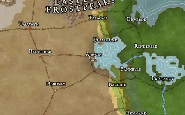 Arodin on the map of Kworgale