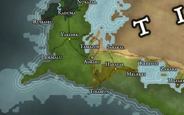 Asmaru on the map of Kworgale