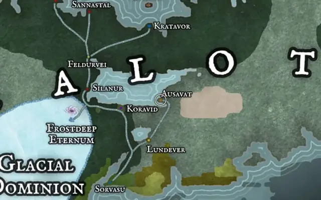 Ausavat on the map of Kworgale