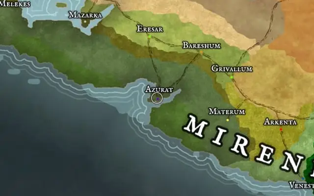 Azurat on the map of Kworgale