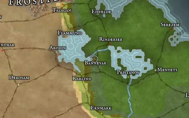 Bannevar on the map of Kworgale