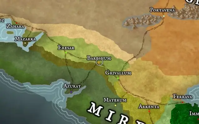 Bareshum on the map of Kworgale