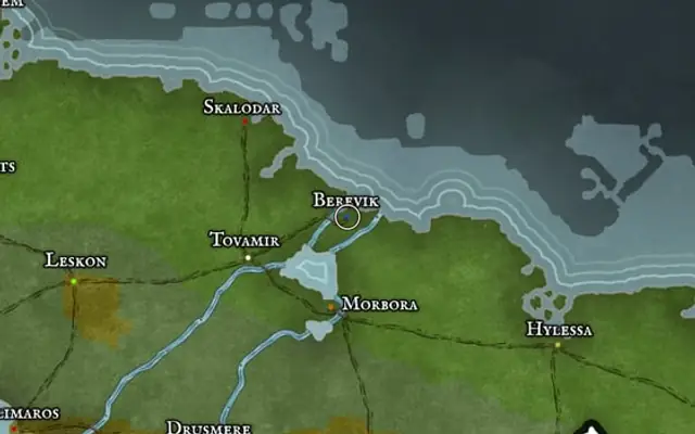 Berevik on the map of Kworgale