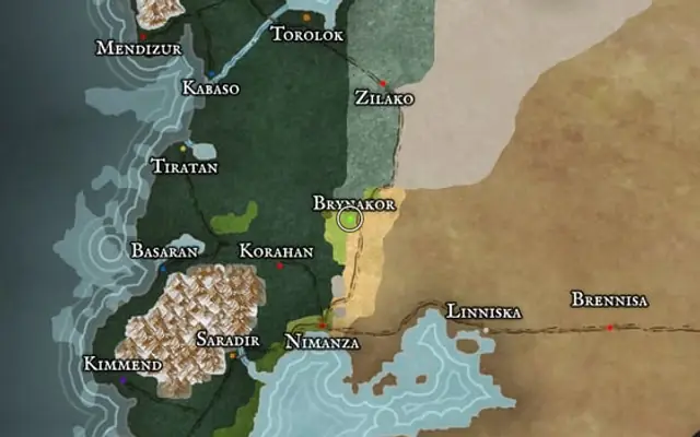 Brynakor on the map of Kworgale
