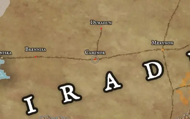 Caminor on the map of Kworgale