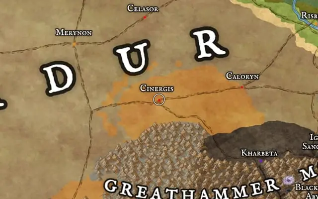 Cinergis on the map of Kworgale