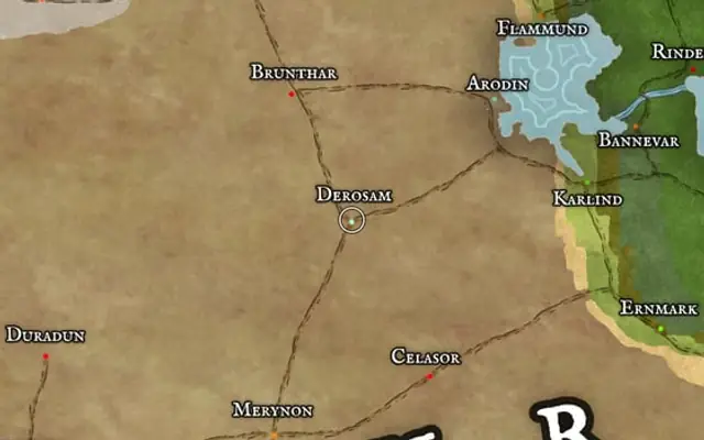 Derosam on the map of Kworgale