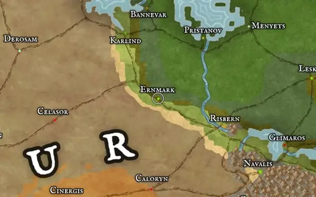 Ernmark on the map of Kworgale