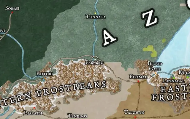 Farabru on the map of Kworgale