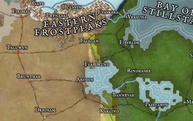 Flammund on the map of Kworgale