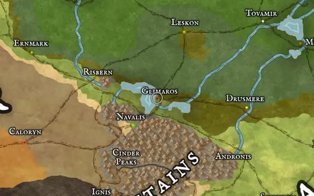 Glimaros on the map of Kworgale