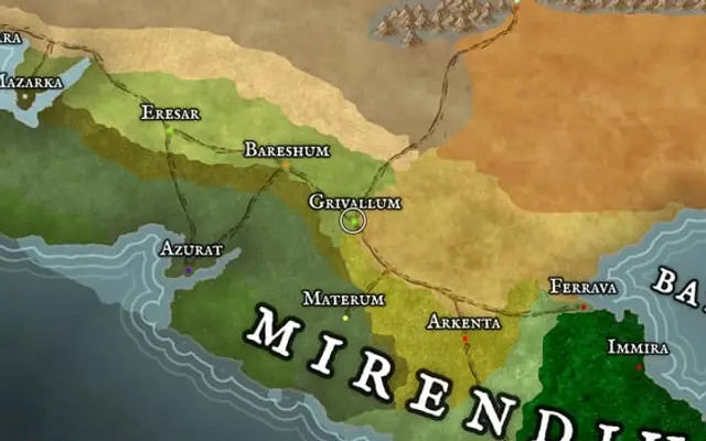 Grivallum on the map of Kworgale