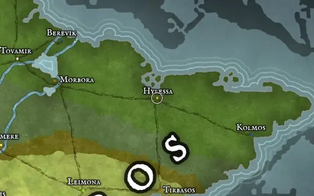 Hylessa on the map of Kworgale