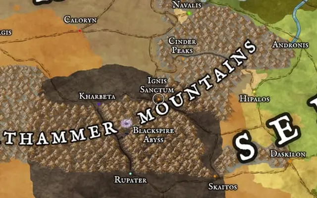 Ignis Sanctum on the map of Kworgale