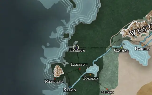Keberun on the map of Kworgale