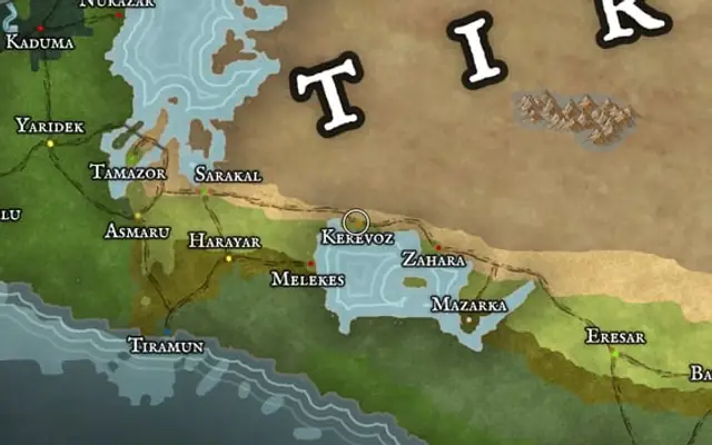 Kerevoz on the map of Kworgale