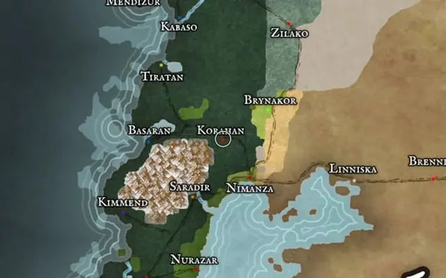 Korahan on the map of Kworgale