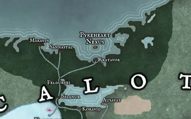 Kratavor on the map of Kworgale