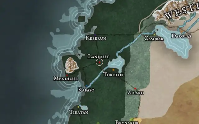 Lanekut on the map of Kworgale