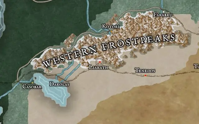 Liarath on the map of Kworgale