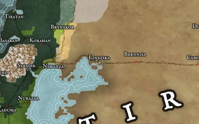 Linniska on the map of Kworgale