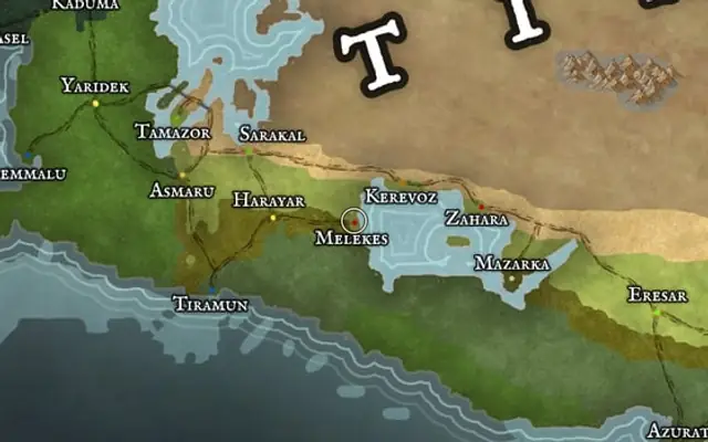 Melekes on the map of Kworgale