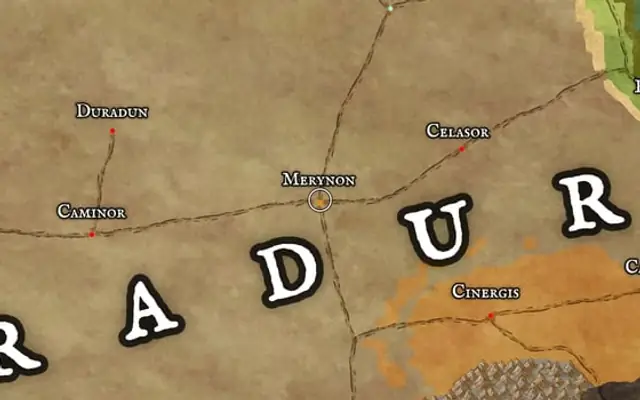 Merynon on the map of Kworgale