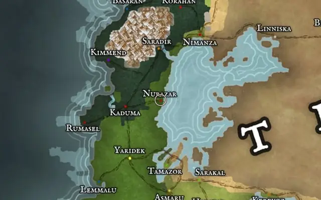 Nurazar on the map of Kworgale