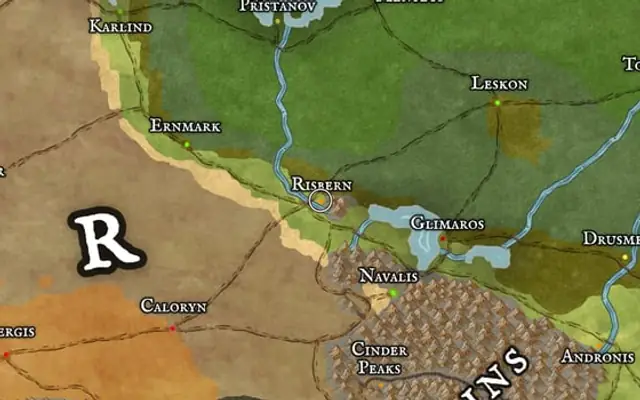 Risbern on the map of Kworgale