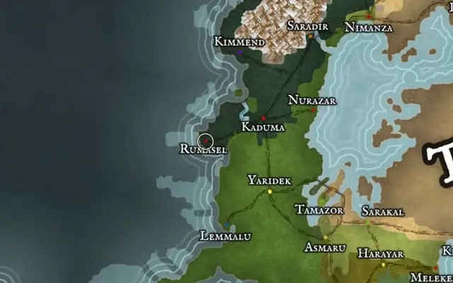 Rumasel on the map of Kworgale
