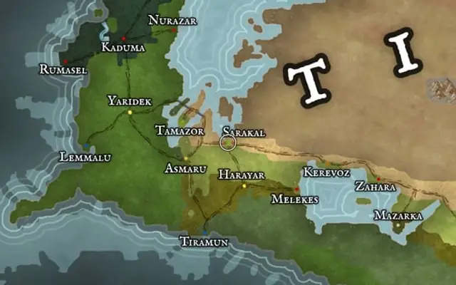 Sarakal on the map of Kworgale