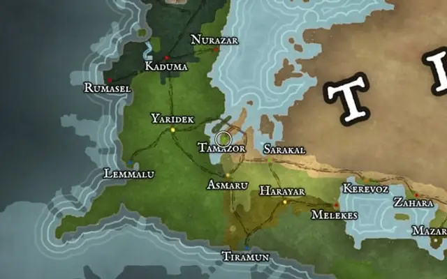 Tamazor on the map of Kworgale
