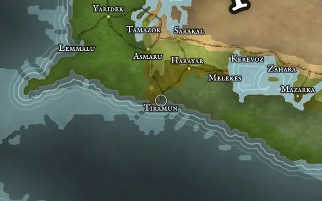 Tiramun on the map of Kworgale