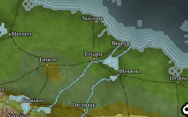 Tovamir on the map of Kworgale