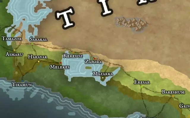 Zahara on the map of Kworgale